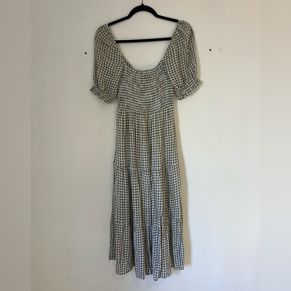 Gingham Puff Sleeve Summer Dress - Picture 3 of 6